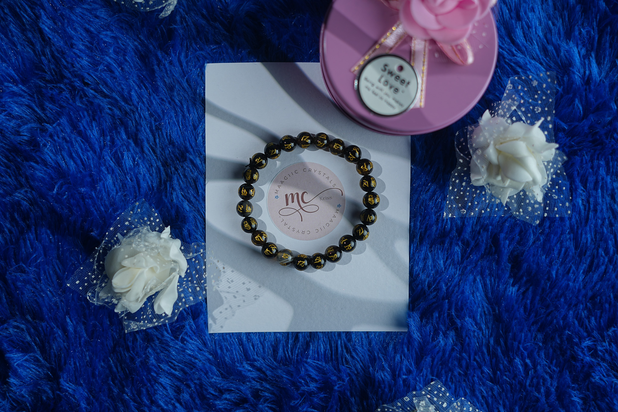 Om Mani Padme Hum + Black Obsidian Bracelet