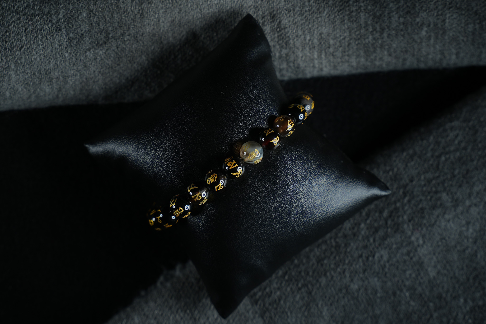 Om Mani Padme Hum + Black Obsidian Bracelet thumbnail 3