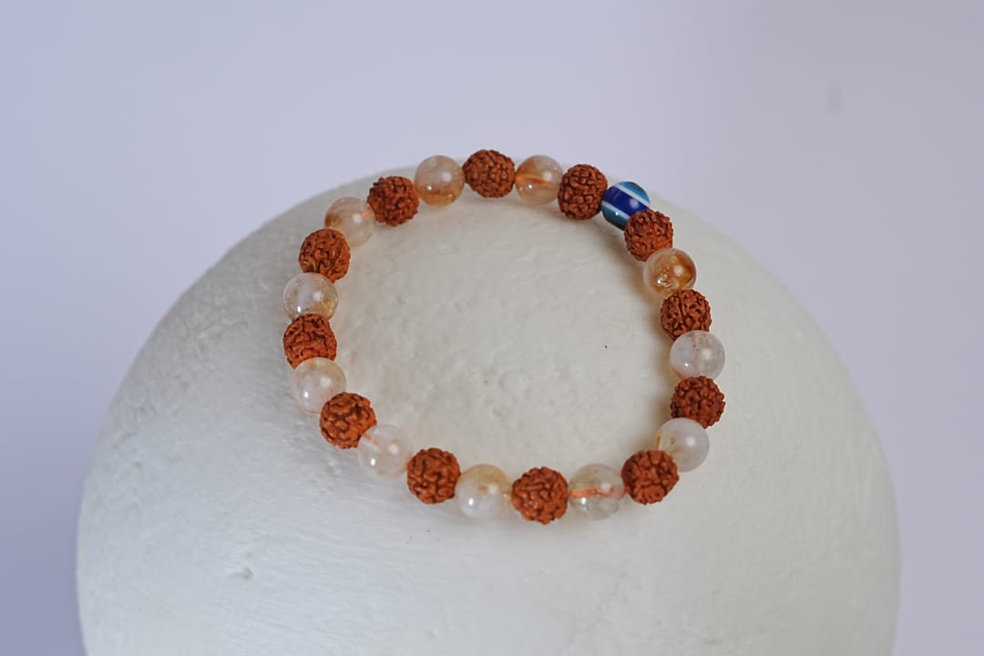 Citrine Rudraksha Crystal Bracelet