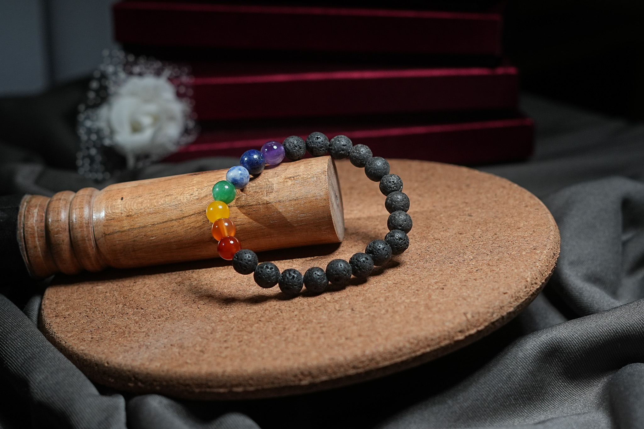 Lava Seven Chakra Crystal Bracelet thumbnail 2