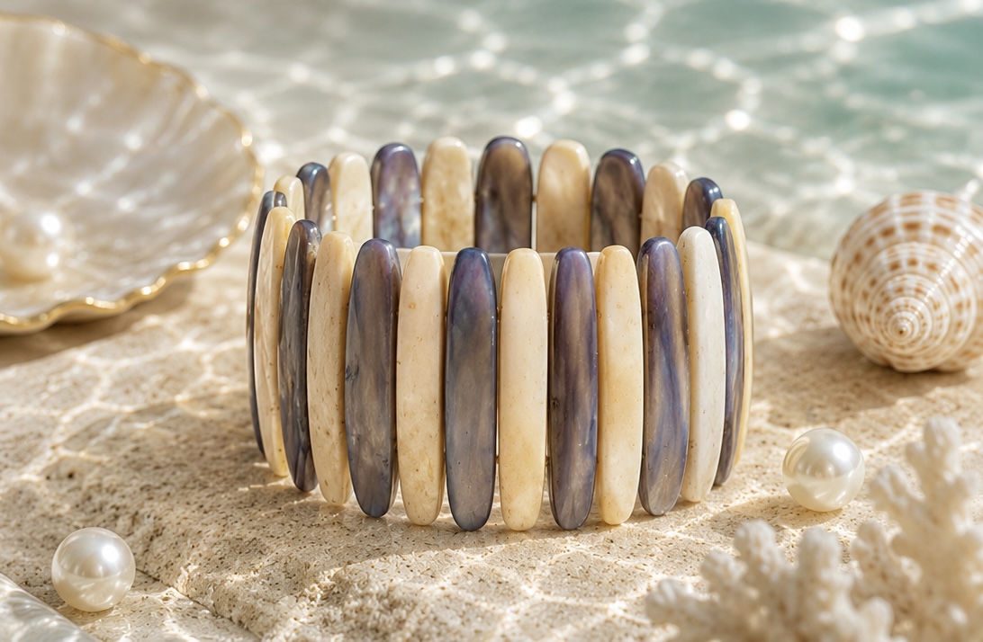 Earth-Tone Mother Of Pearl Bracelet