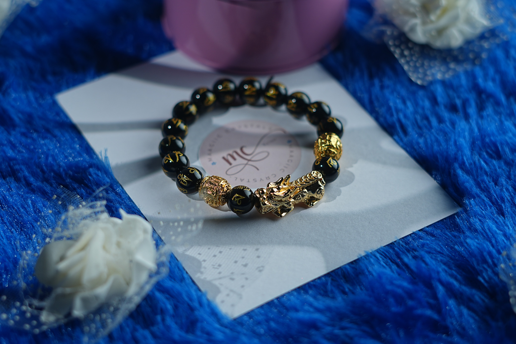 Pixu Om Mani Padmeham Crystal Bracelet thumbnail 3