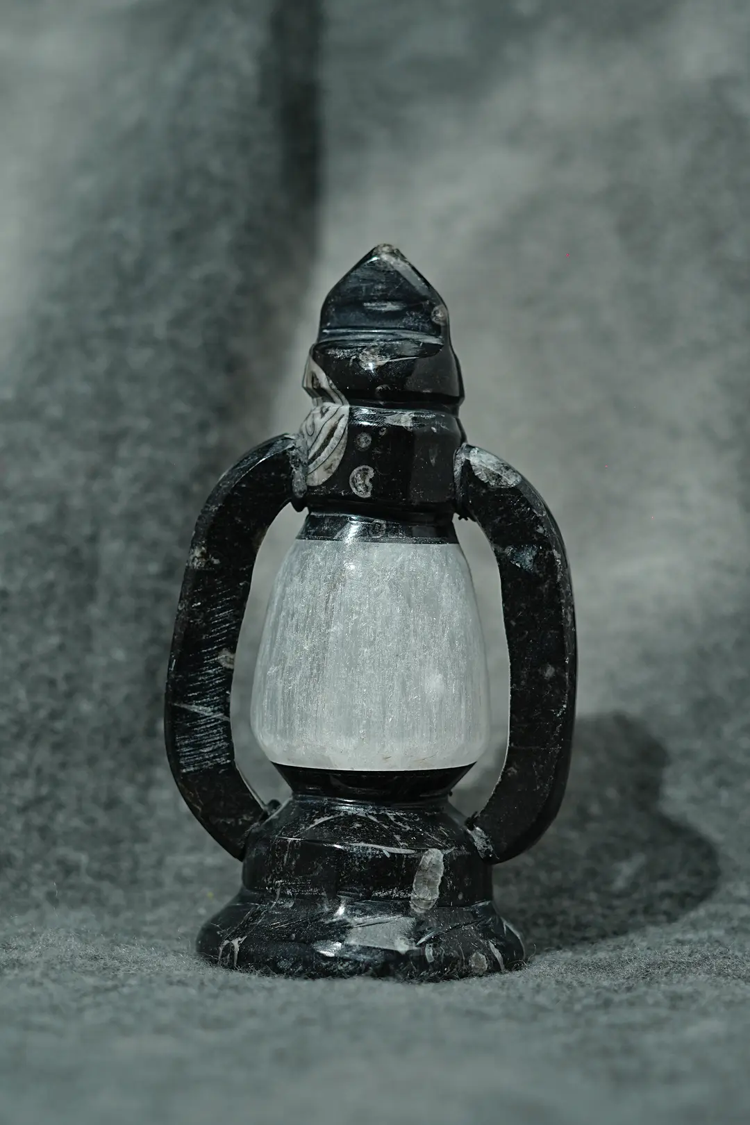 SELENITE + BLACK TOURMALINE LAMP
