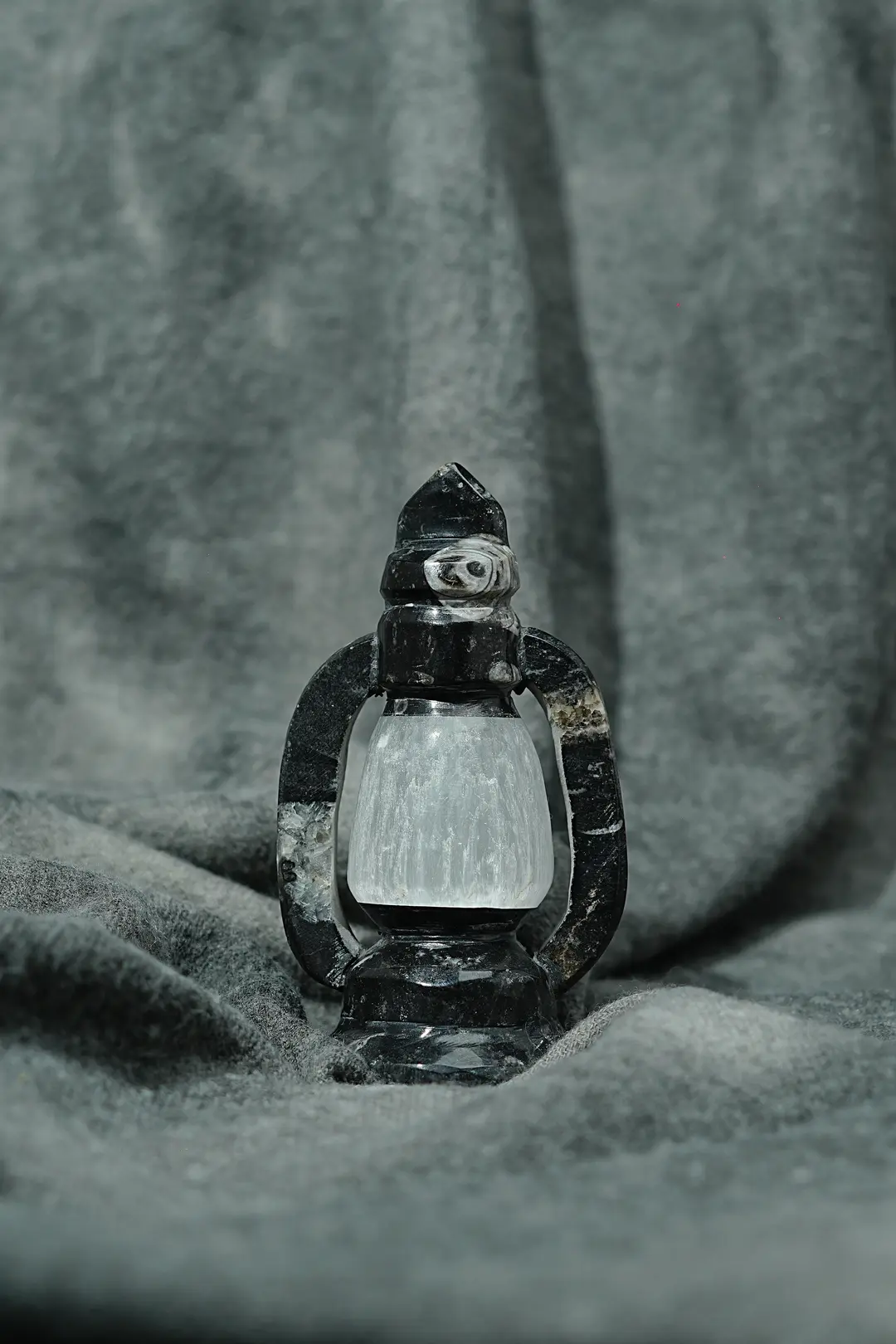 SELENITE + BLACK TOURMALINE LAMP thumbnail 2