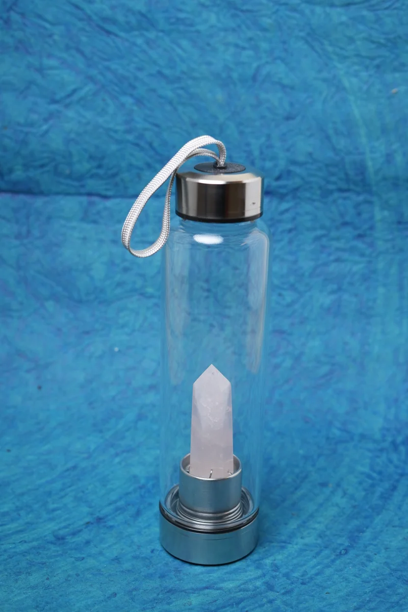Clear Quartz Crystal Water Bottle