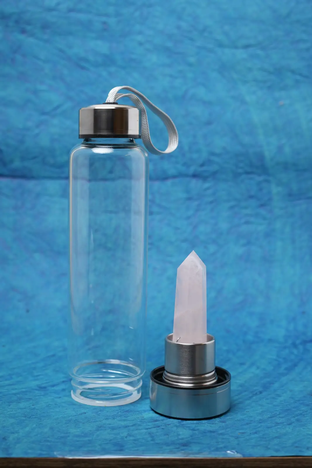 Rose Quartz Crystal Water Bottle thumbnail 2
