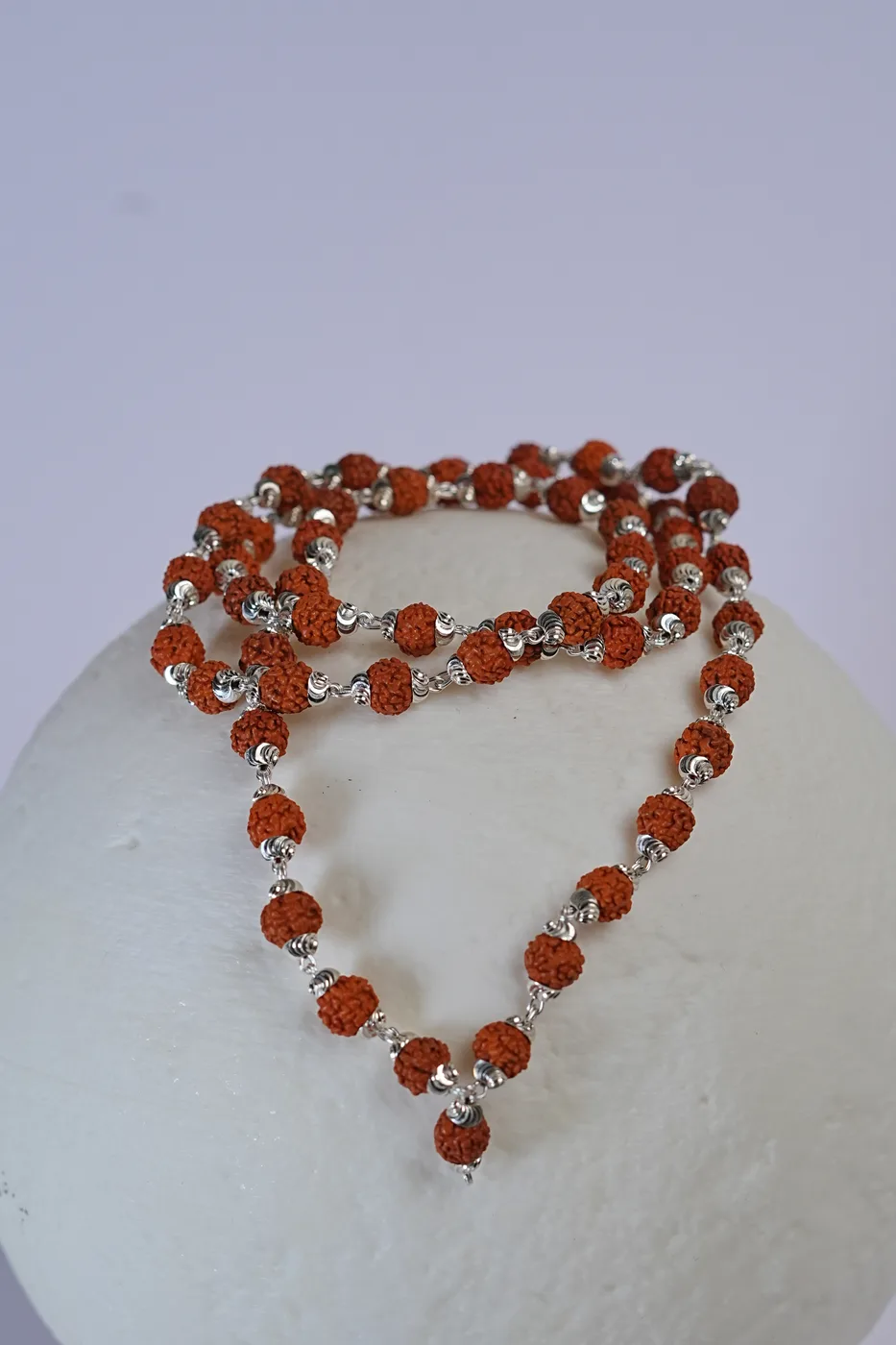 Silver Rudraksha Mala thumbnail 2