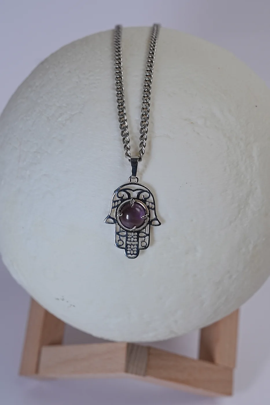 Hamsa Amethyst Pendant thumbnail 2