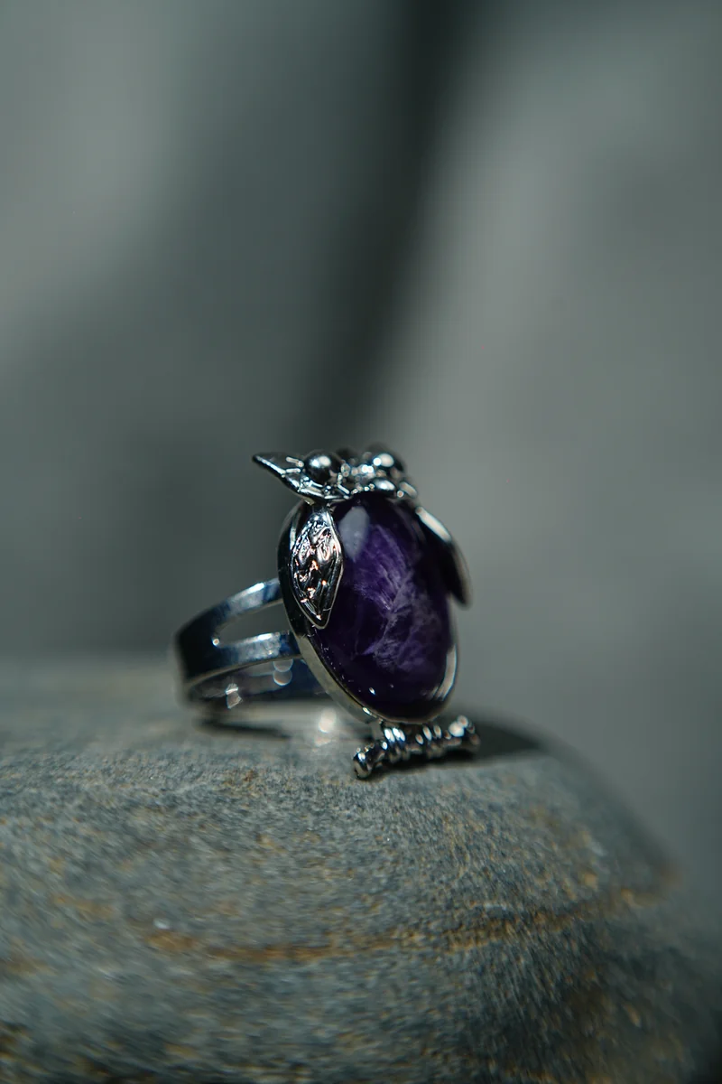 Amethyst Owl Ring thumbnail 2