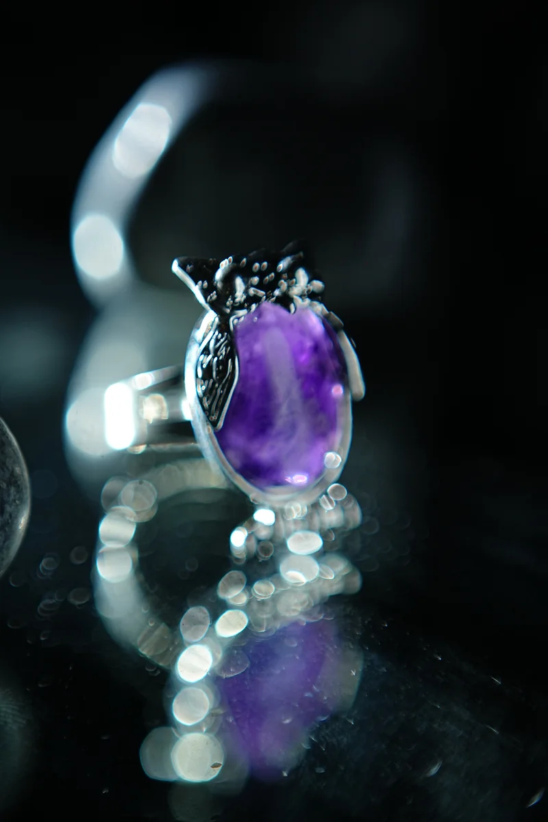 Amethyst Owl Ring thumbnail 3