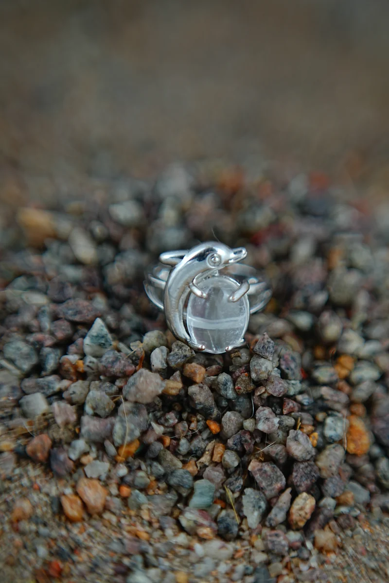 Clear Quartz Dolphin Ring