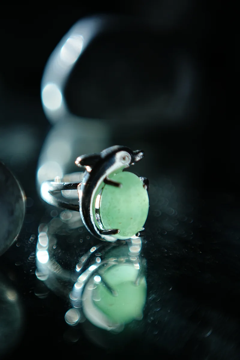 Green Aventurine Dolphin Ring thumbnail 3