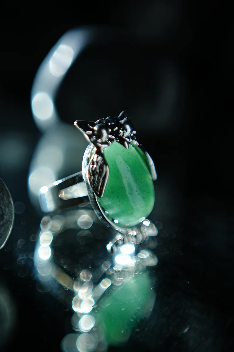 Green Aventurine Owl Ring thumbnail 3