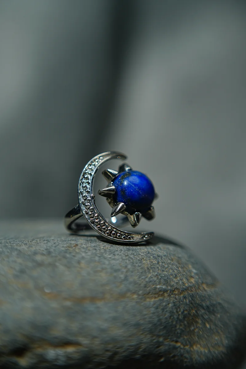 Lapis Lazuli Half Moon Ring thumbnail 2
