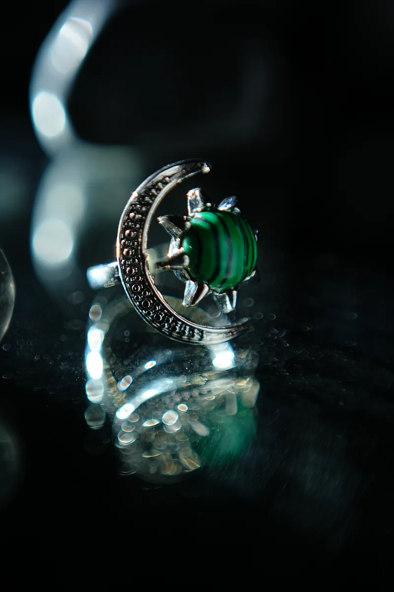 Malachite Half Moon Ring thumbnail 3