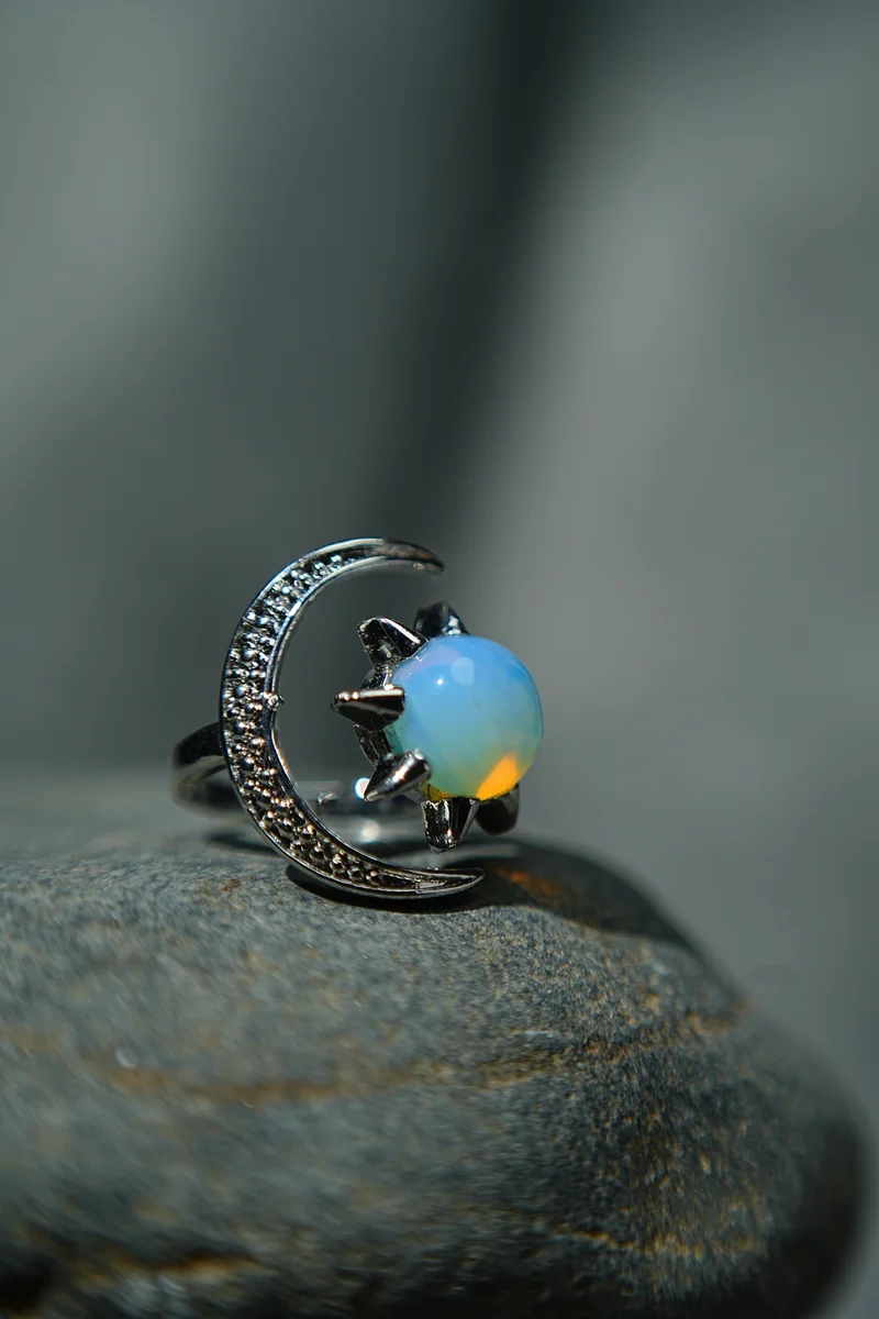 Opal Half Moon Ring thumbnail 2