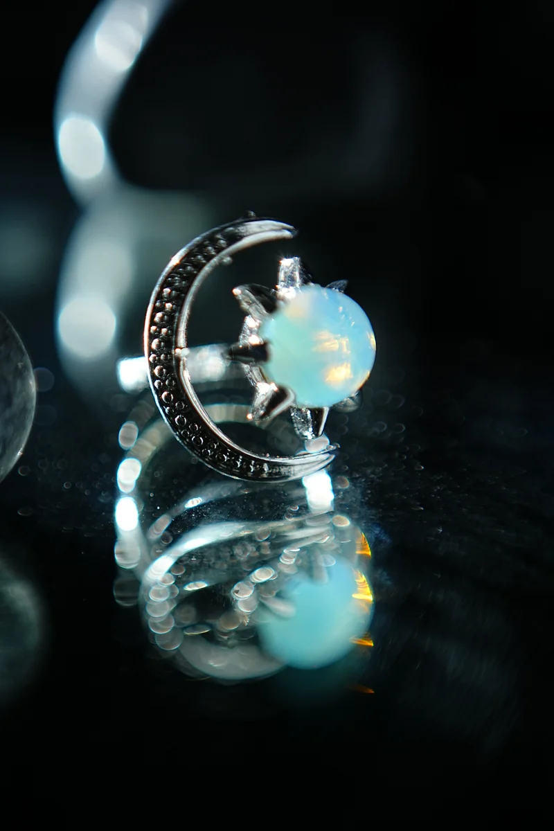 Opal Half Moon Ring thumbnail 3