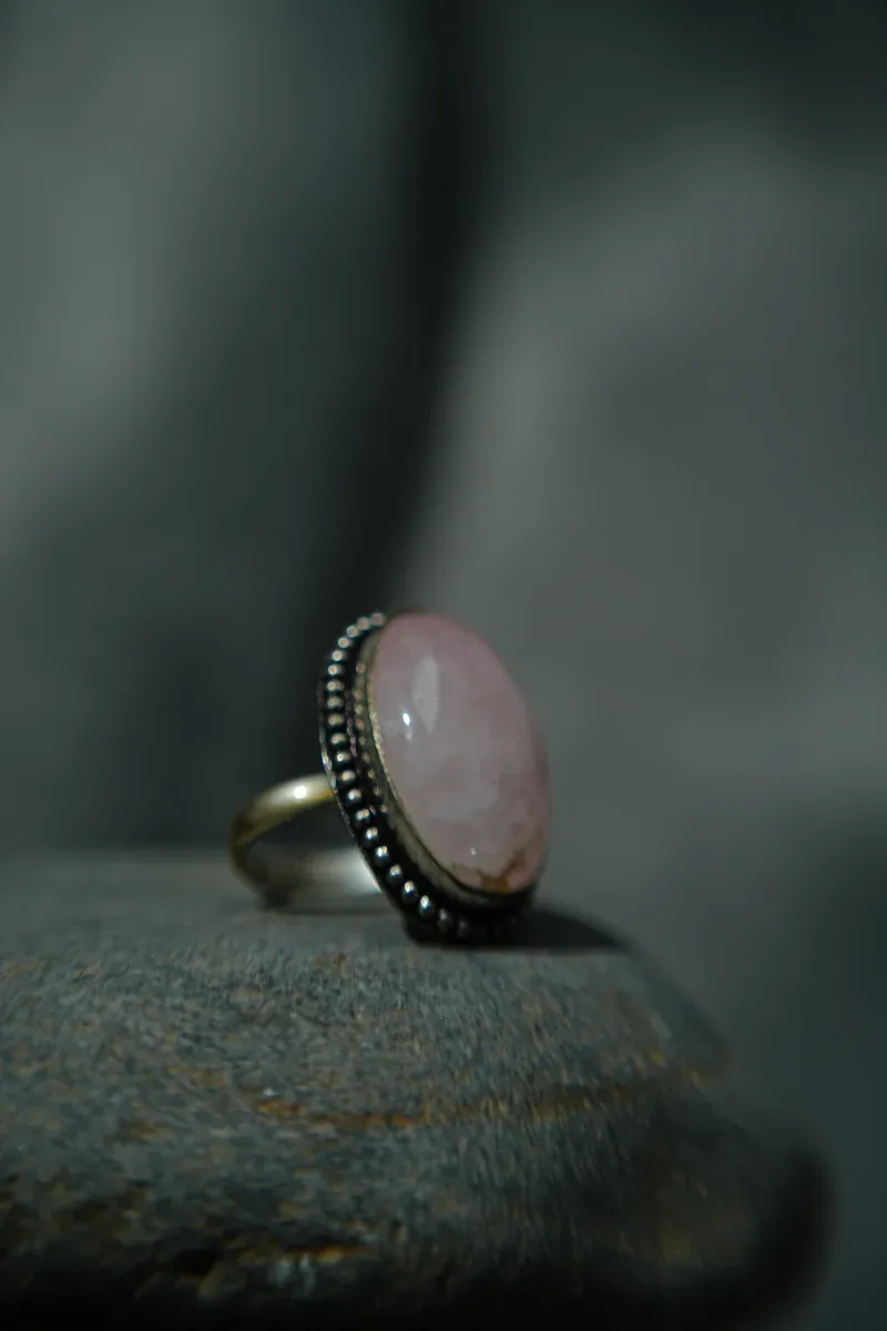 Rose Quartz Oval Ring thumbnail 3