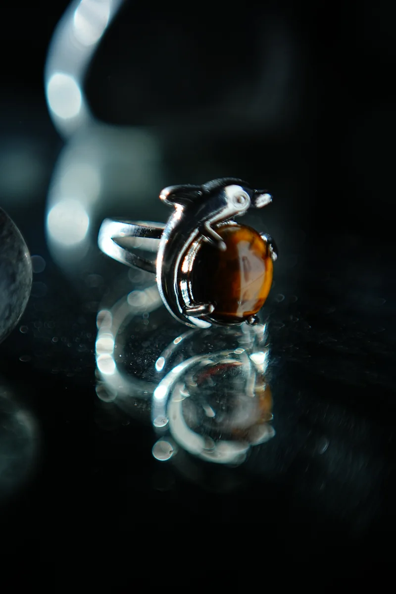 Tiger Eye Dolphin Ring thumbnail 2
