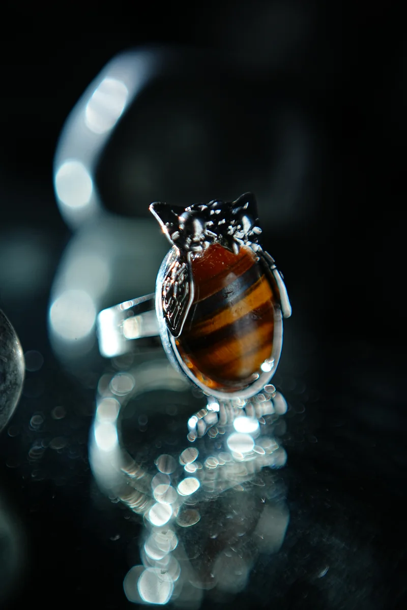 Tiger Eye Owl Ring thumbnail 2