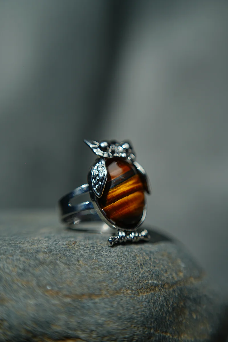 Tiger Eye Owl Ring thumbnail 3