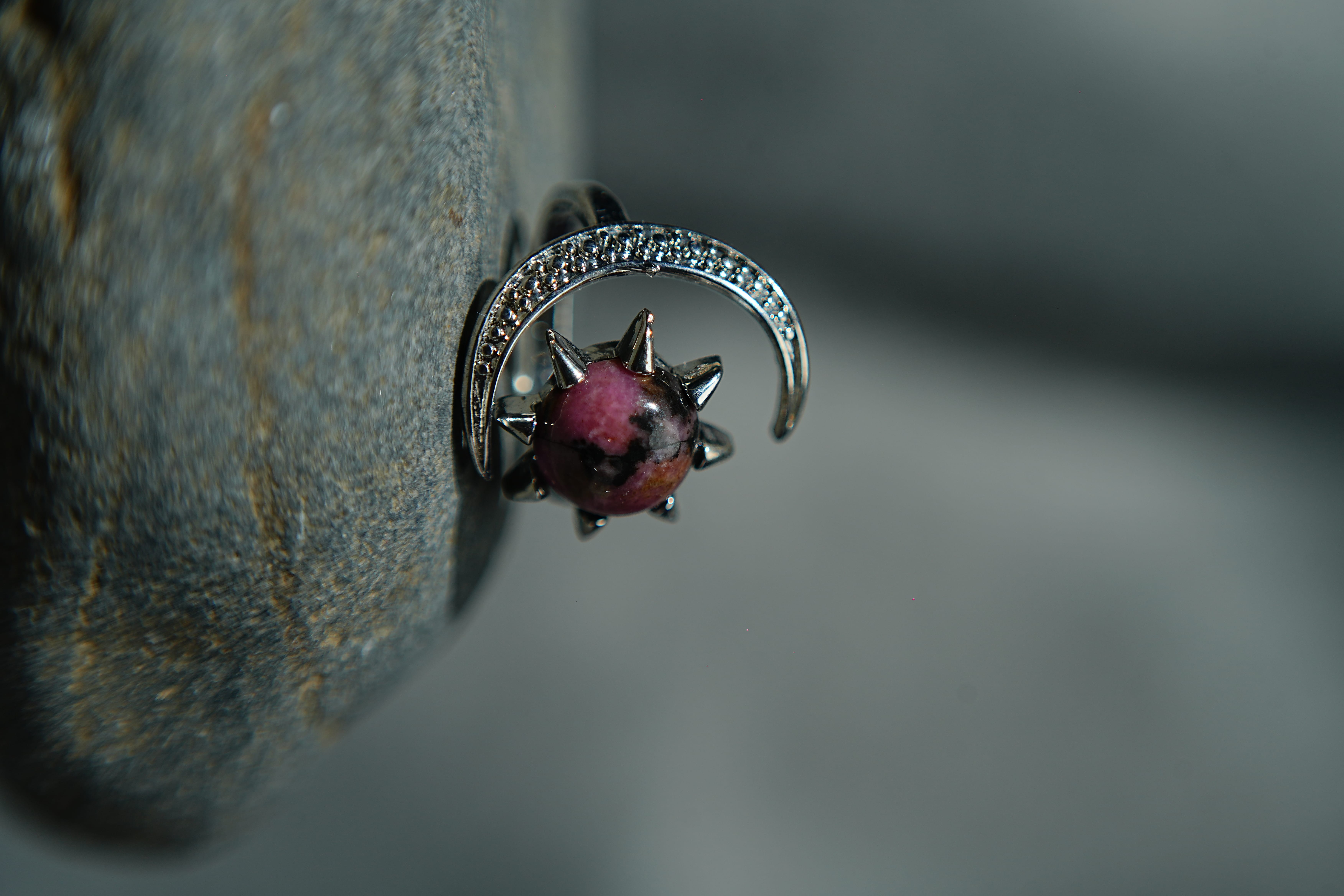 Rhodonite Half Moon Ring thumbnail 2