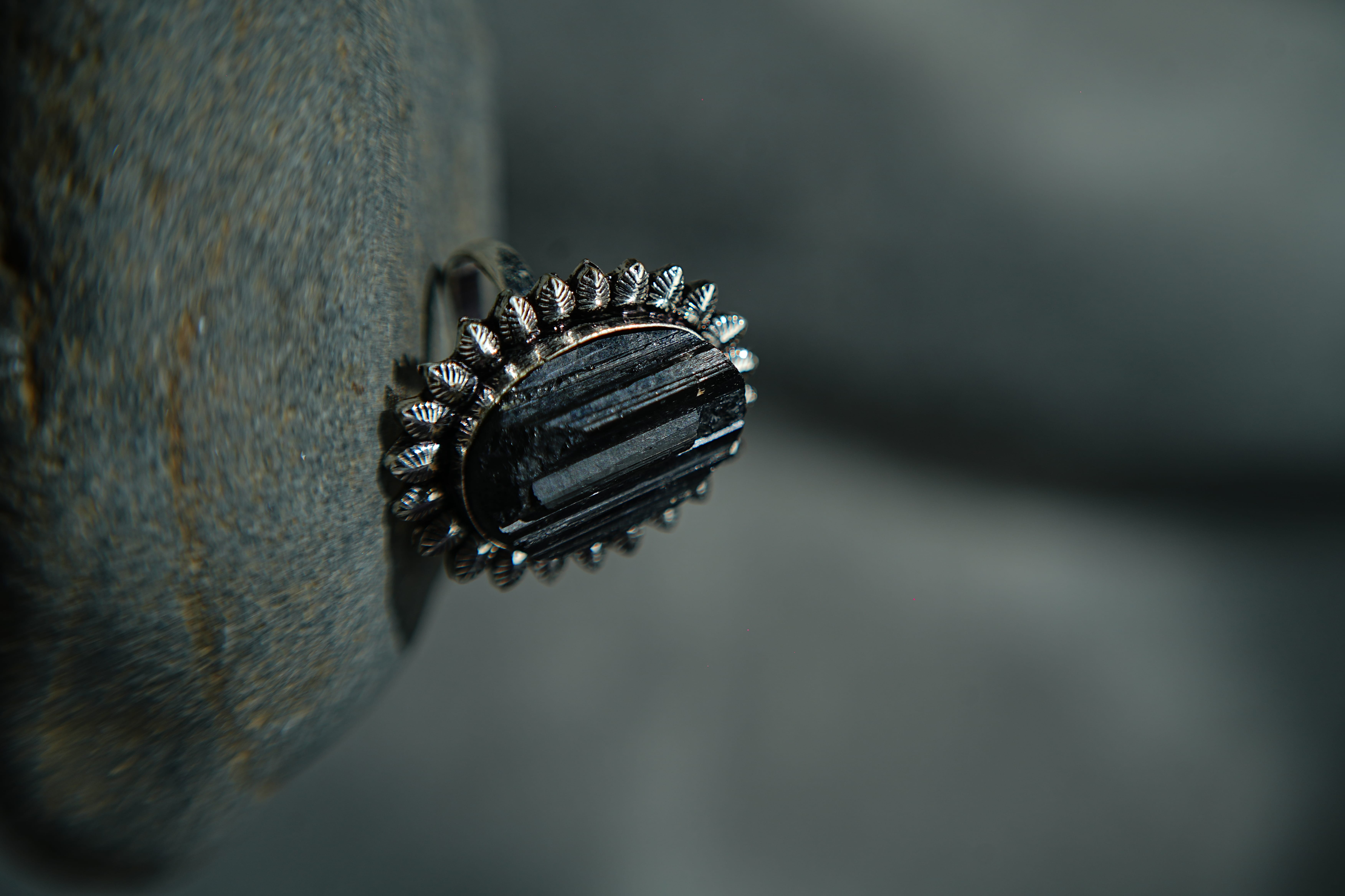 Raw Black Tourmaline Ring thumbnail 3
