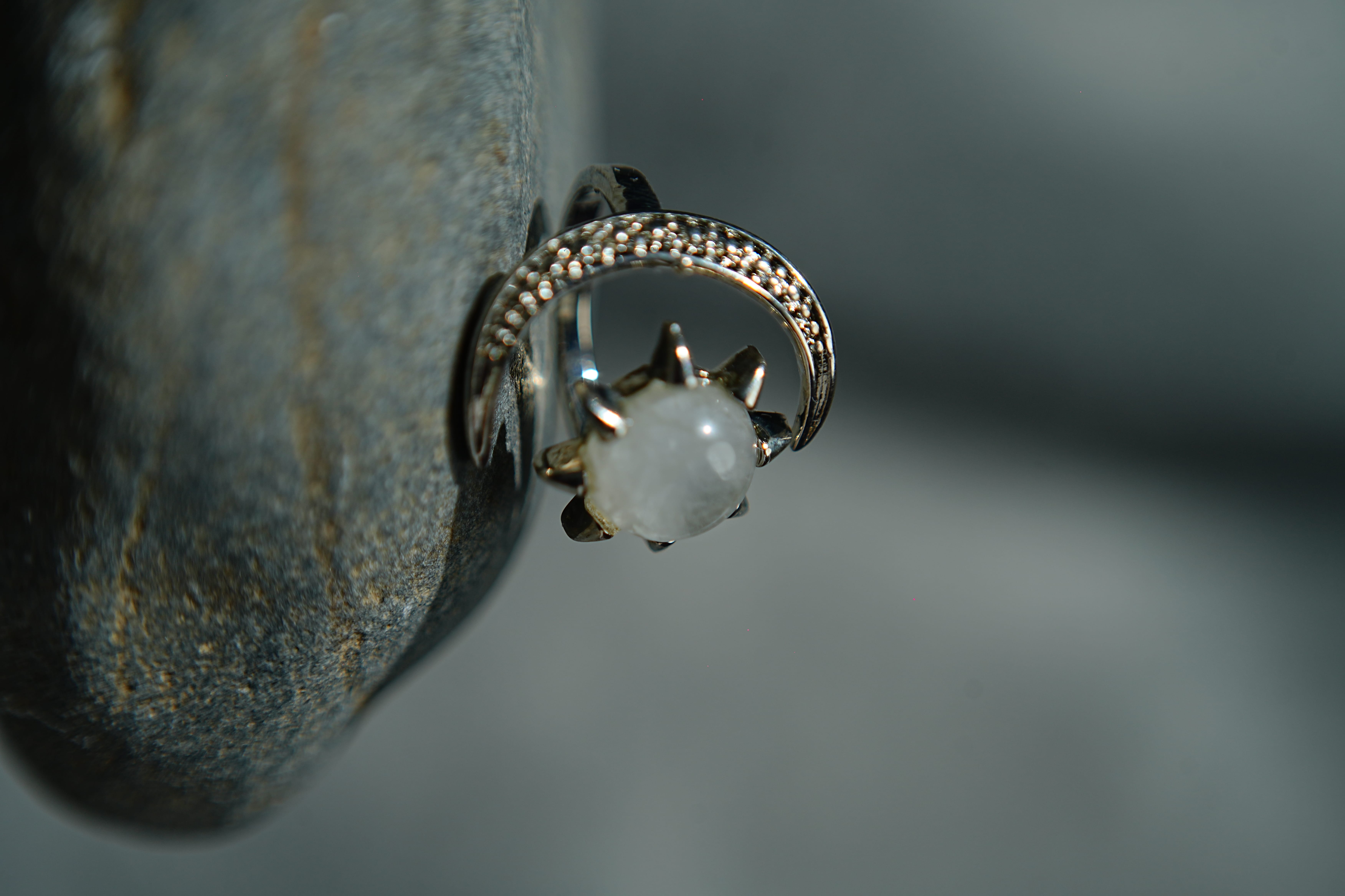 Moonstone Half Moon Ring thumbnail 2
